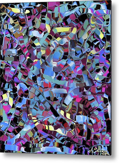 Multi-colored Abstract Art Print Metal Print featuring the digital art Transfused by D Perry