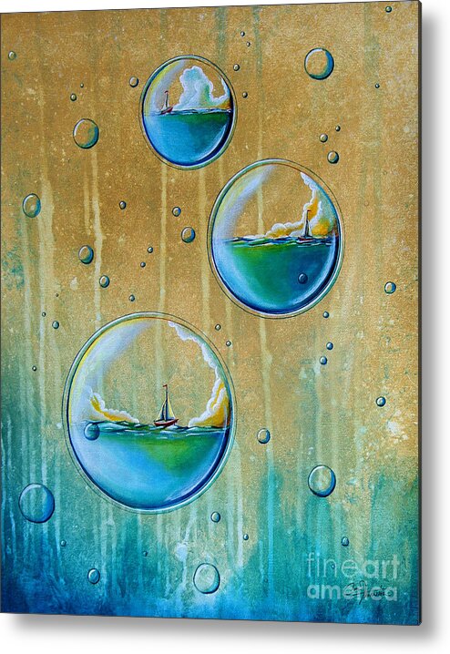 Sailing Metal Print featuring the painting Traveling In Circles by Cindy Thornton