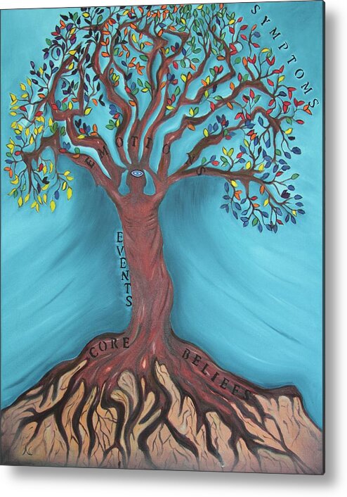 Emotion Metal Print featuring the painting Tree of Emotion by Neslihan Ergul Colley