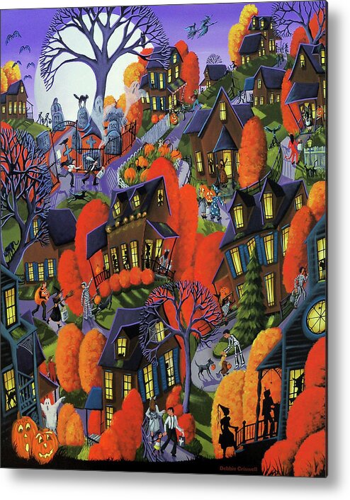 Halloween Metal Print featuring the painting Trick Or Treat Halloween 2018 by Debbie Criswell