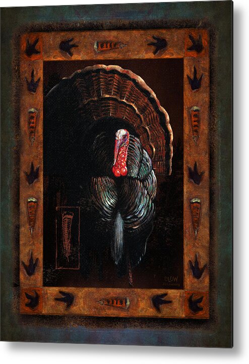 Wildlife Metal Print featuring the painting Turkey Lodge by JQ Licensing