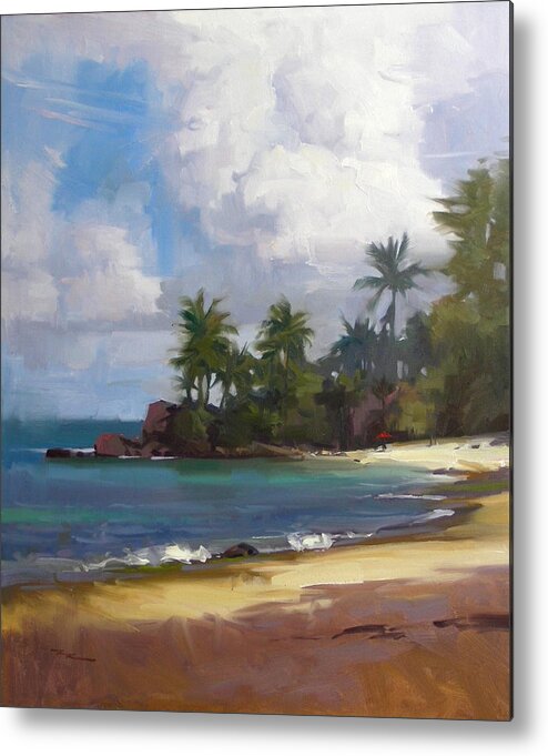 Hawaii Metal Print featuring the painting Turtle Beach by Richard Robinson