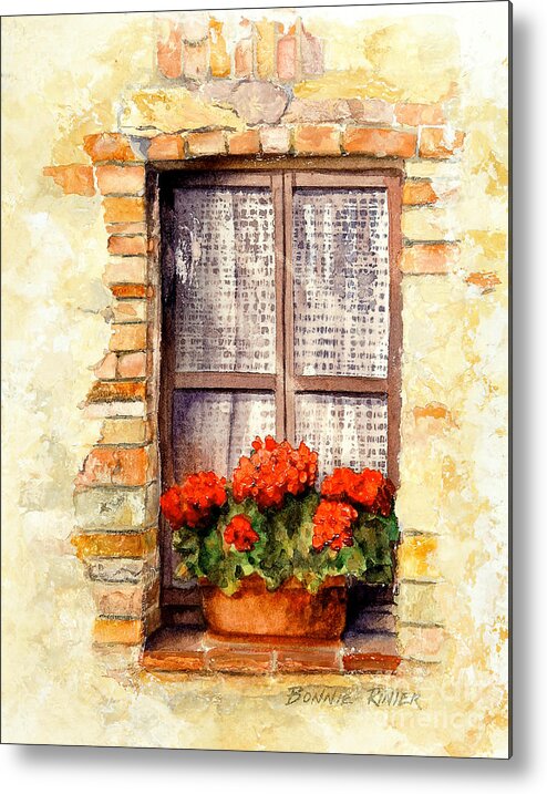 Tuscany Metal Print featuring the painting Tuscan Window by Bonnie Rinier