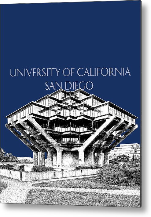 University Of California San Diego Metal Print featuring the digital art UC San Diego Navy Blue by DB Artist