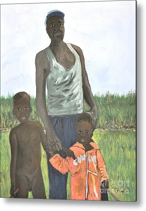 Uganda Metal Print featuring the painting Uganda Family by Reb Frost