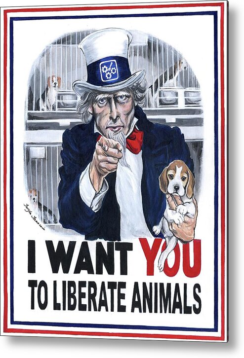 Animal Liberation Metal Print featuring the painting Uncle Alf by Twyla Francois