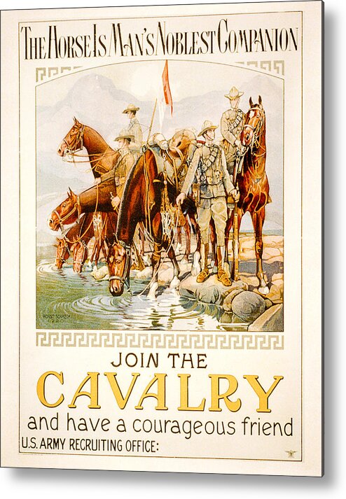 Antique Metal Print featuring the digital art US Cavalry Poster by Janice OConnor