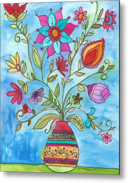 Flowers Metal Print featuring the painting Vibrant Floral by Monica Martin