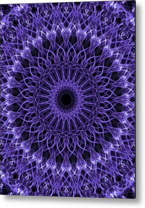 Mandala Metal Print featuring the digital art Violet digital mandala by Jaroslaw Blaminsky