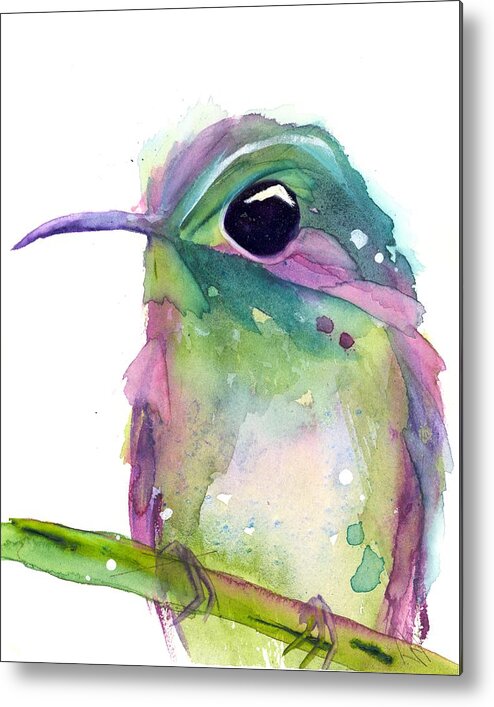 Violet Ear Hummingbird Metal Print featuring the painting Violet's Rest by Dawn Derman