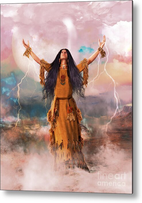 Great Spirit Metal Print featuring the digital art Wakan Tanka The Great Spirit by Shanina Conway