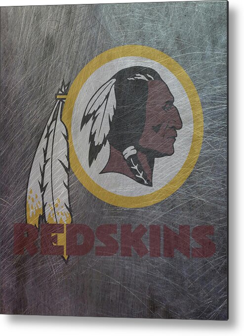 Washington Metal Print featuring the mixed media Washington Redskins Translucent Steel by Movie Poster Prints
