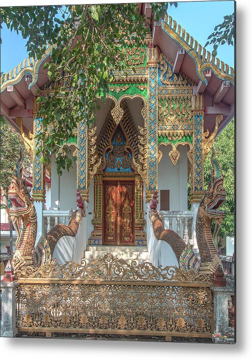Scenic Metal Print featuring the photograph Wat Nam Phueng Phra Ubosot Entrance DTHLA0012 by Gerry Gantt