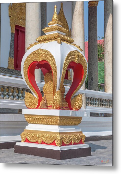 Temple Metal Print featuring the photograph Wat Photharam Phra Ubosot Boundary Stone DTHNS0080 by Gerry Gantt