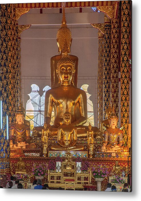 Scenic Metal Print featuring the photograph Wat Suan Dok Wihan Luang Buddha Images DTHCM0952 by Gerry Gantt