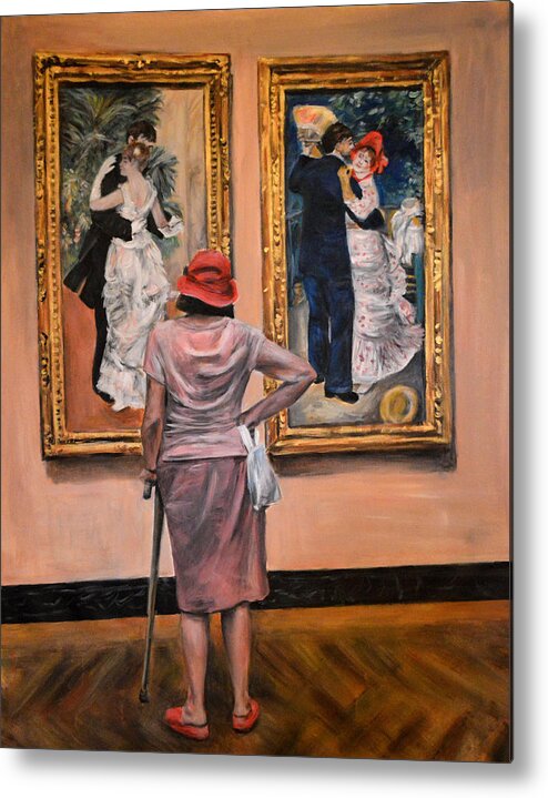 Famous Paintings Metal Print featuring the painting Watching renoir dancers by Escha Van den bogerd