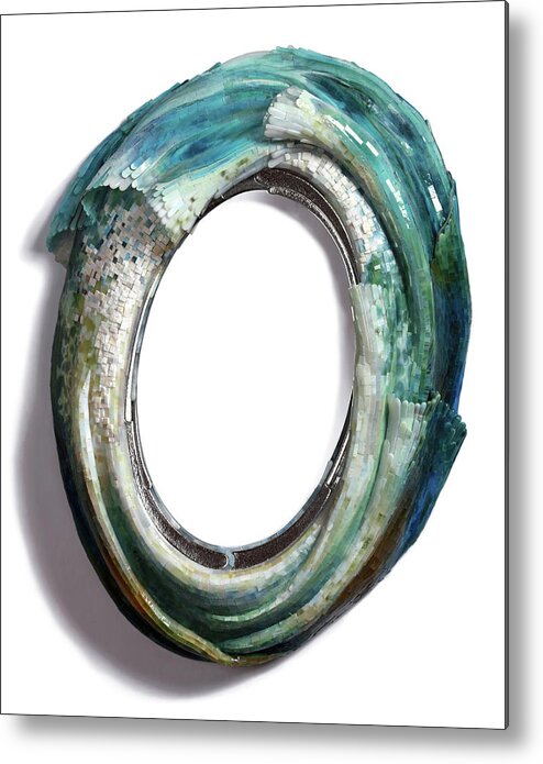 Mosaic Metal Print featuring the glass art Water Ring I by Mia Tavonatti