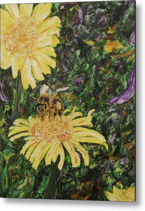 Wild Daisy Metal Print featuring the painting Wild Daisy by Bonnie Peacher