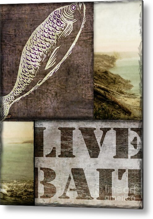 Live Bait Metal Print featuring the painting Wild Game Live Bait Fishing by Mindy Sommers