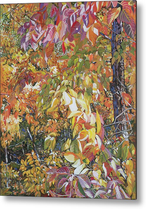 Wild Persimmon Metal Print featuring the painting Wild Persimmon 4 by Nadi Spencer