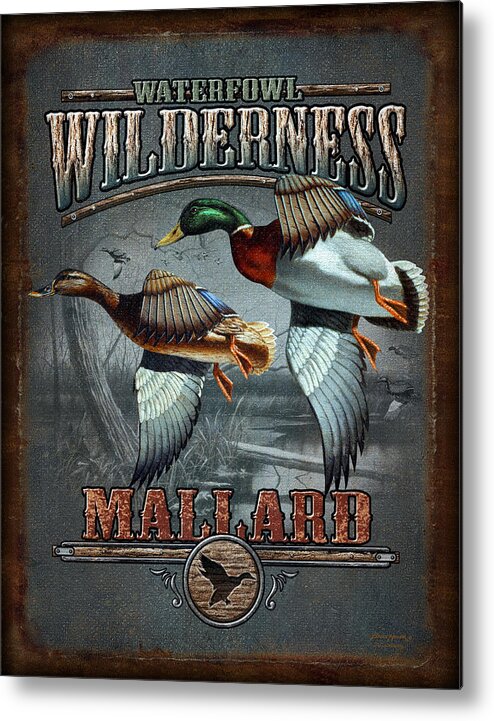 Bruce Miller Metal Print featuring the painting Wilderness mallard by JQ Licensing
