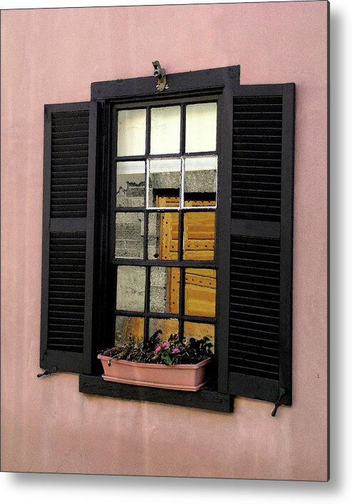 Window Metal Print featuring the photograph Window with Pink Wall by M Kathleen Warren