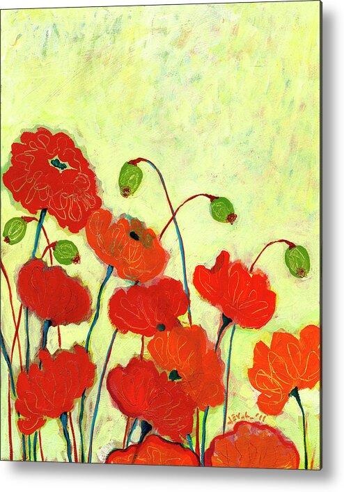 Floral Metal Print featuring the painting Wishful Blooming by Jennifer Lommers