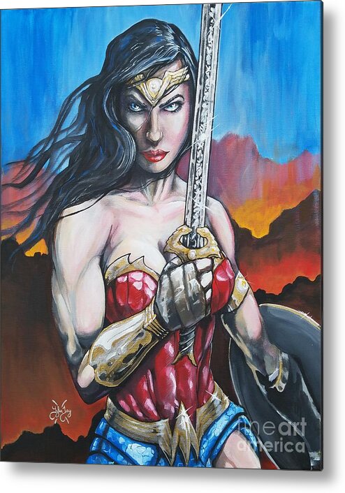 Wonder Woman Metal Print featuring the painting Wonder Woman by Tyler Haddox