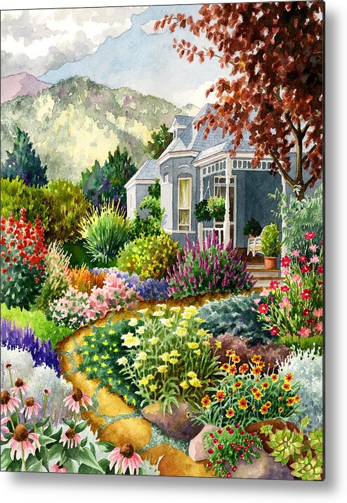 Colorado Garden Painting Metal Print featuring the painting Xeriscape Garden by Anne Gifford
