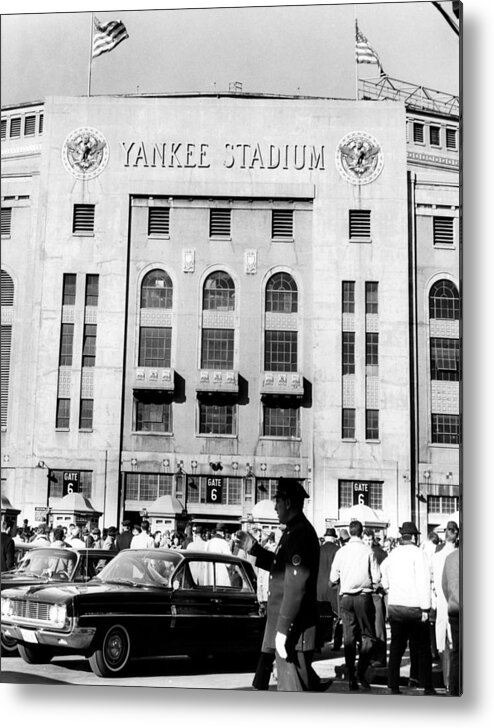 1960s Candids Metal Print featuring the photograph Yankee Stadium, Fans Arrive To Watch by Everett