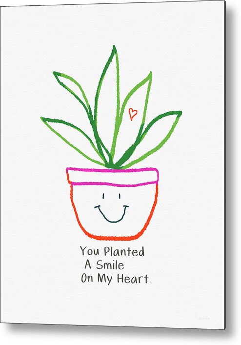 Plant Metal Print featuring the mixed media You Planted A Smile- Art by Linda Woods by Linda Woods