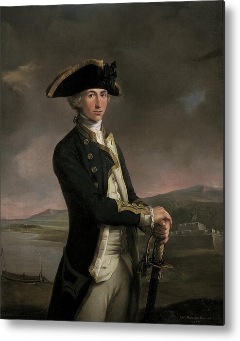 Young Captain Horatio Nelson Metal Print featuring the painting Young Captain Horatio Nelson by MotionAge Designs