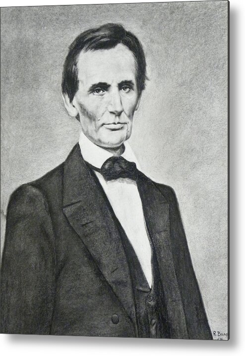 Abraham Metal Print featuring the drawing Young Lincoln by Richard Barone