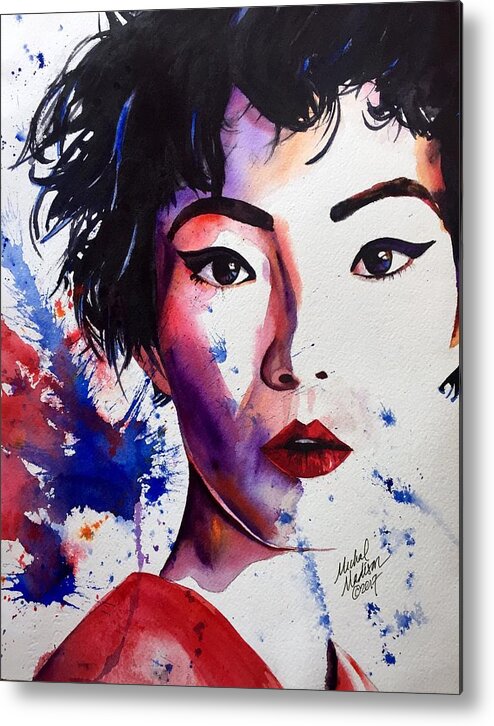 Asian Metal Print featuring the painting You're a Firework by Michal Madison