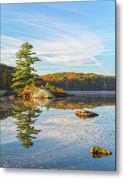 Dawn Metal Print featuring the photograph Zen Morning At Little Long Pond Vertical Cropped by Angelo Marcialis