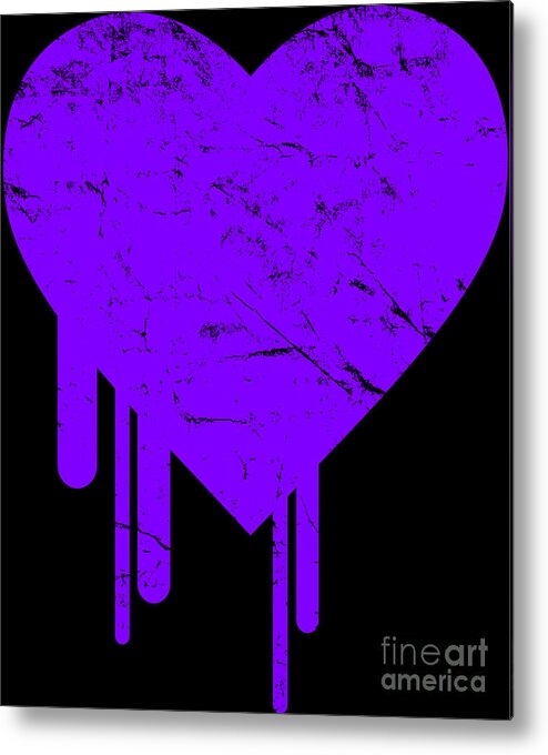 Cool Metal Print featuring the digital art Bleeding Purple Heart #1 by Flippin Sweet Gear