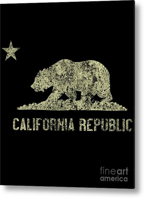 Cool Metal Print featuring the digital art California Republic Vintage #1 by Flippin Sweet Gear