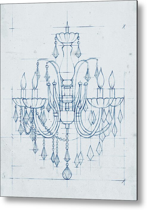 Decorative Metal Print featuring the painting Chandelier Draft I #1 by Ethan Harper