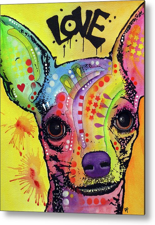 Chihuahua Drip Love Metal Print featuring the mixed media Chihuahua Drip Love #1 by Dean Russo