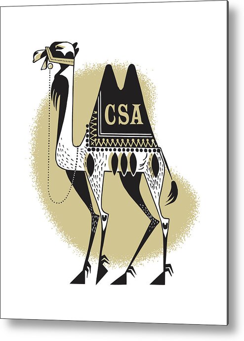 Africa Metal Print featuring the drawing CSA Camel #1 by CSA Images