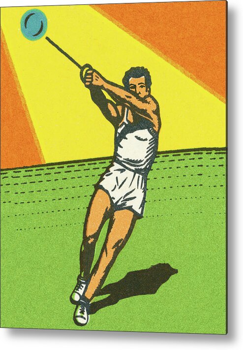 Agile Metal Print featuring the drawing Hammer Throw #1 by CSA Images