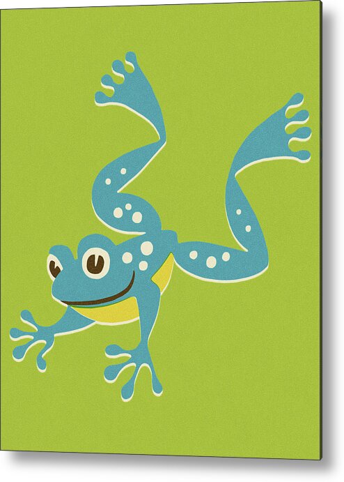 Amphibian Metal Print featuring the drawing Jumping Frog #1 by CSA Images