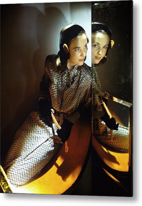 Fashion Metal Print featuring the photograph Model In B.h. Wragge #1 by Horst P. Horst