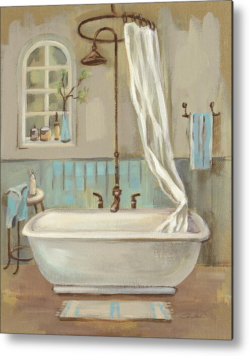 Bath Metal Print featuring the painting Serene Bath I #1 by Silvia Vassileva