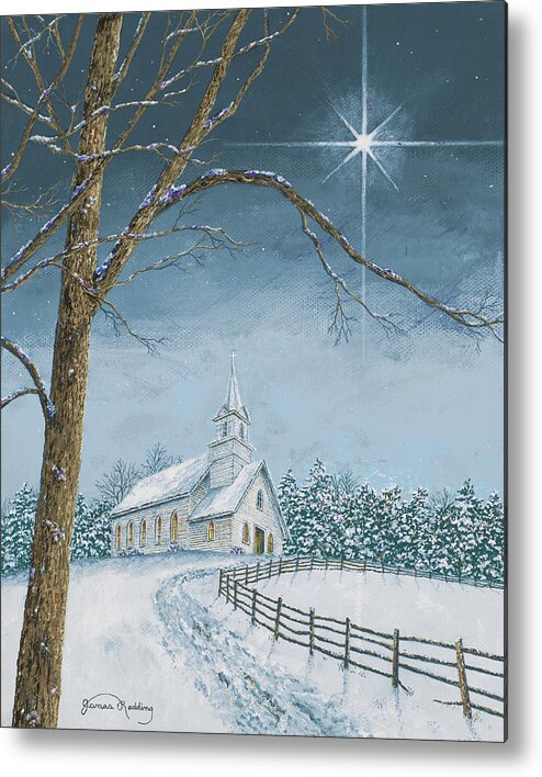 Shining Metal Print featuring the painting Shining Holiday Star #1 by James Redding