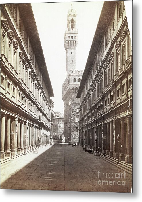 Built Structure Metal Print featuring the photograph Uffizi Palace And Palazzo Vecchio #1 by Bettmann