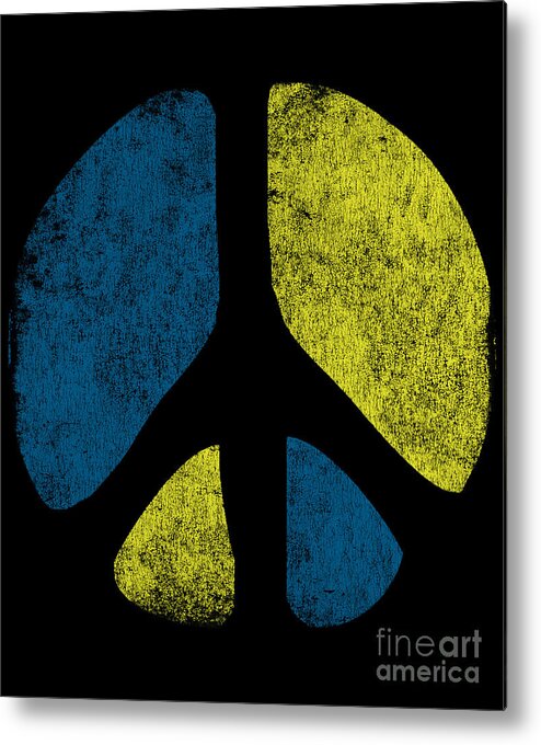 Cool Metal Print featuring the digital art Vintage Peace Sign #1 by Flippin Sweet Gear