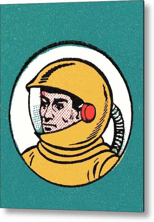 Astronaut Metal Poster featuring the drawing Spaceman #11 by CSA Images