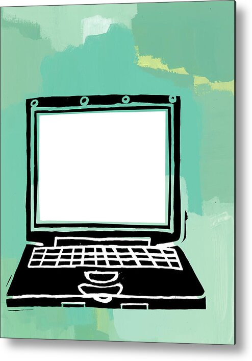 Campy Metal Print featuring the drawing Laptop Computer #13 by CSA Images