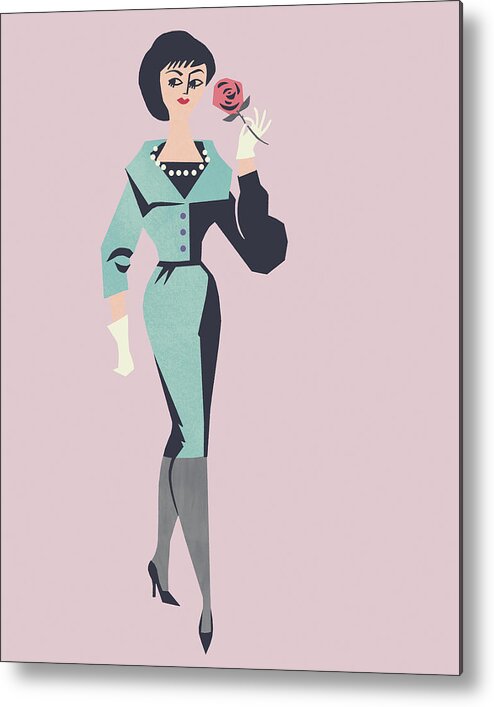 Adult Metal Poster featuring the drawing Stylish Woman #13 by CSA Images